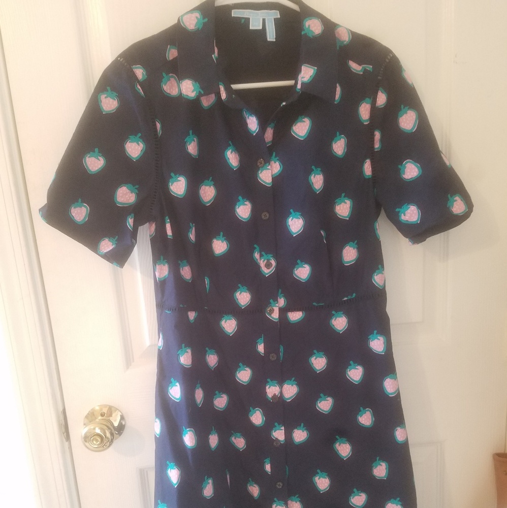 Draper James strawberry shirt dress